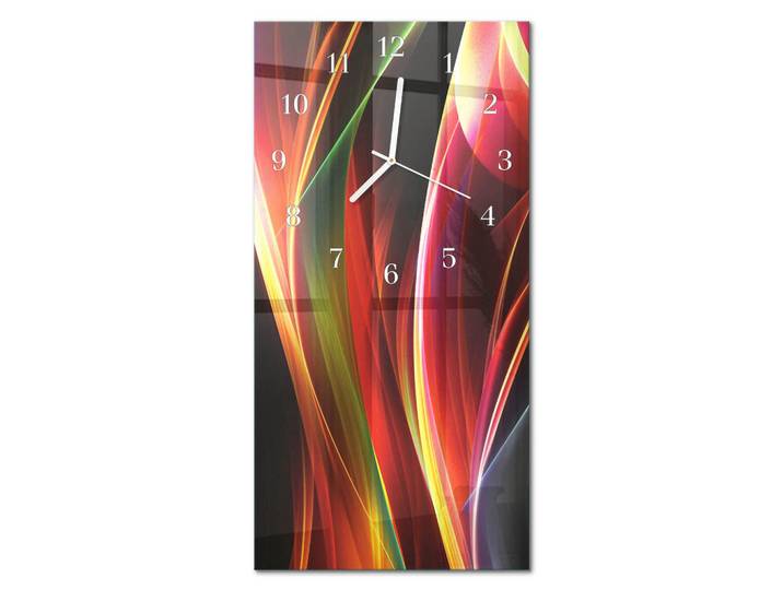 Tulup Wanduhr 30x60 cm - Kaffeemaschine, Mehrfarbig, Glas, Rechteckig, 30x60x0.4 cm, Dekoration, Uhren, Wanduhren