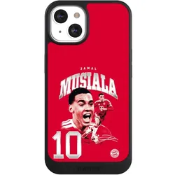 Nivocase Hülle für Apple iPhone 13 Handyhülle NIVOcore Case Schwarz FC Bayern München FCB Jamal Musiala (Apple iPhone 13), Smartphone Hülle, Schwarz
