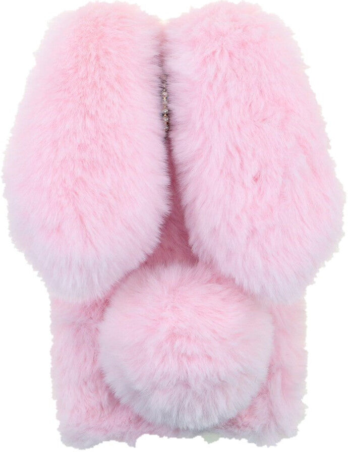 INCOVER iPhone 13 Blødt Pels Cover - Pink Kanin