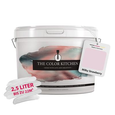 Wand- und Deckenfarbe A.S. CRÉATION "Seidenmatt Innenfarbe THE COLOR KITCHEN", rosa (tck2003 milky strawberry), 2,5 l 2,5ml, Farben, für Wohnzimmer Schlafzimmer Flur Küche, versch. Rosatöne