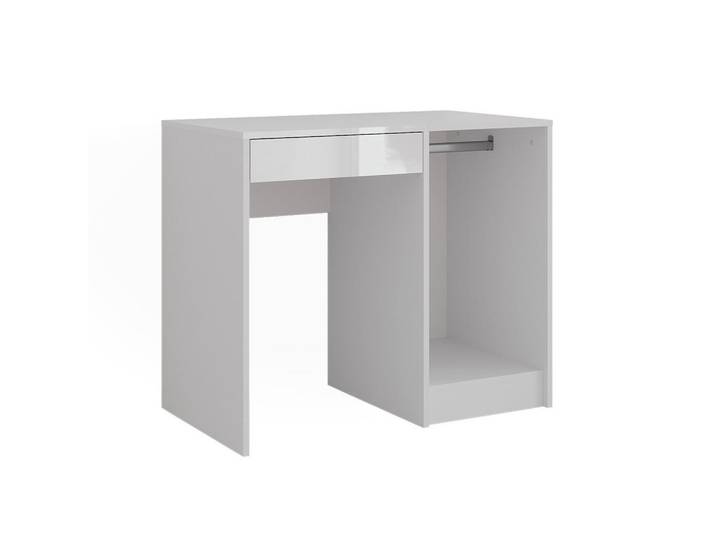 Vicco Schminktisch Sherry Weiß/Weiß Hochglanz 89.8 cm, Weiß, Weiß Hochglanz, Holzwerkstoff, 1 Schubladen, Rechteckig, Wohnzimmer, Wohnzimmertische, Konsolentische