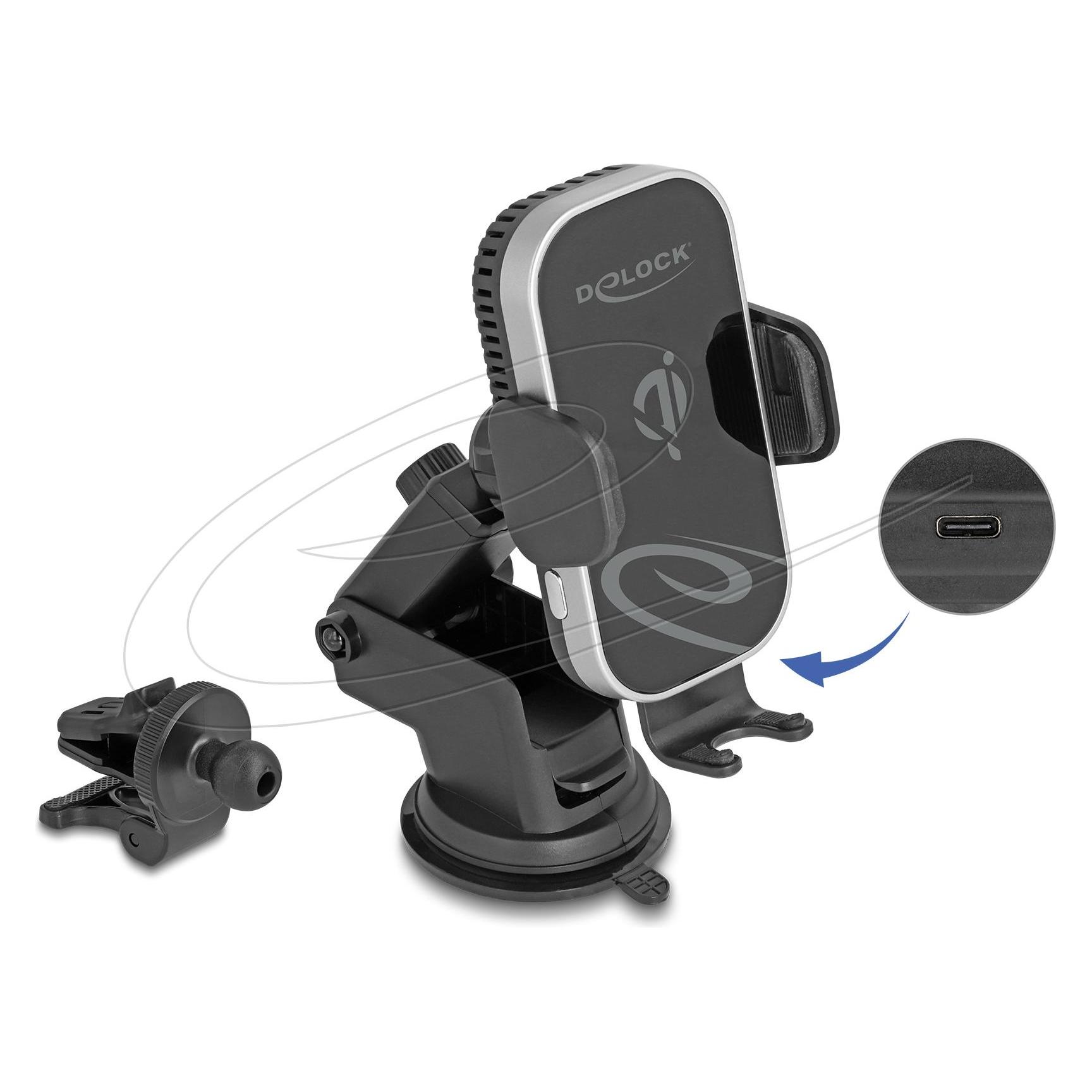 Delock Wireless Car Charger Smartphone Halterung mit Ladefun (66939)