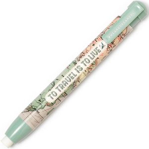 Legami Radierstift Oops Travel, ERP0001, mit Duft, weiß, Weltkarten-Motiv, rund