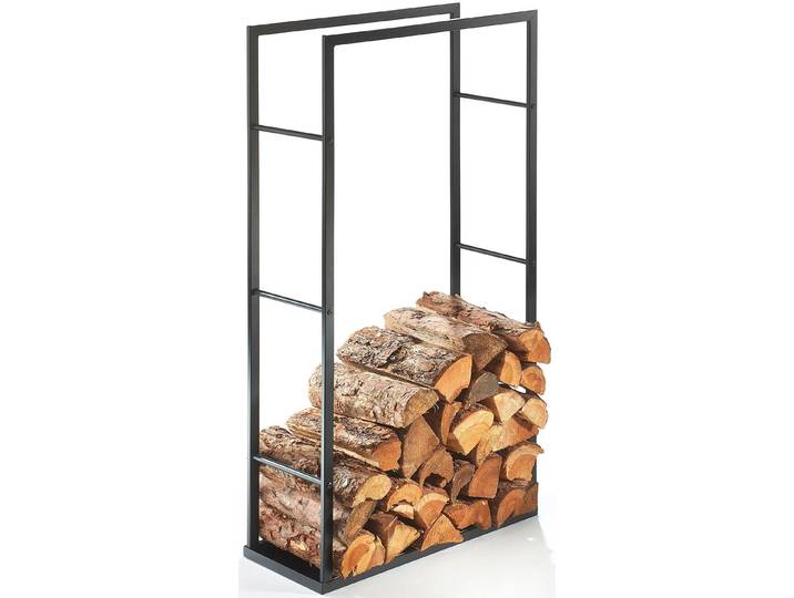 Kaminholzregal LOCKER 42567-06 , schwarz, B:60cm H:115cm T:25cm, Metall, Kaminholzlager, Kaminholzregal