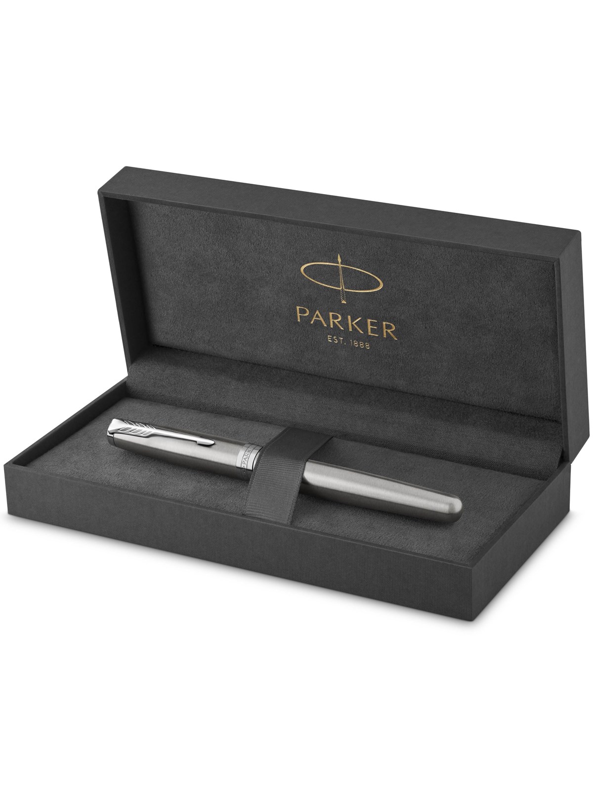 Parker Sonnet Füller | Edelstahl mit Palladiumzierteilen | Füllfederhalter mit feiner Feder | Geschenkbox