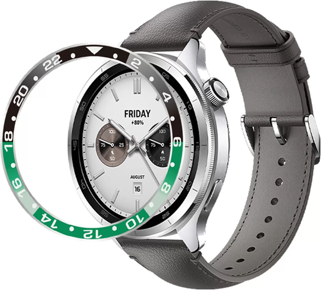 INF Stilvolle Lünette für Xiaomi Watch S3/S4 Grün+Schwarz
