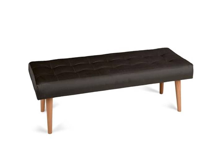 MG Design Polsterbank 45 × 120 cm in Dunkelbraun – massives Holzgestell, weich gepolstert, samtig-weiche, fein & dichte Oberfläche, pflegeleicht – für Wohnzimmer, Schlafzimmer & Flur