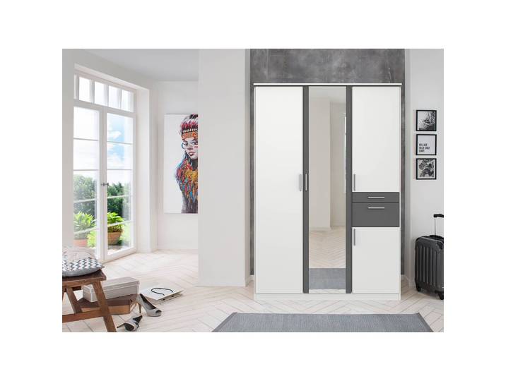 Armoire I 135cm Blanc/Blanc/Graphite