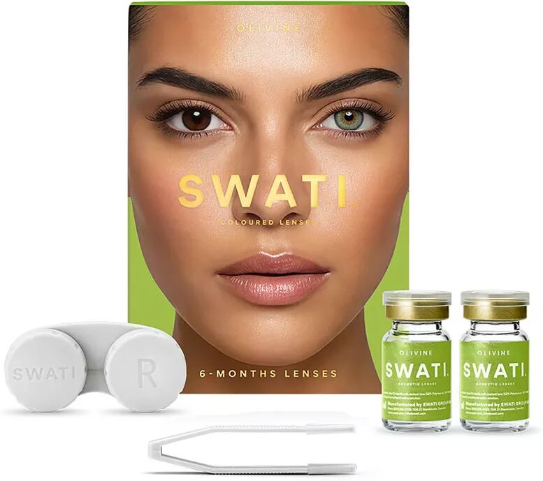 SWATI - Farbige Kontaktlinsen für 6 Monat, Set, OLIVINE GREEN BROWN