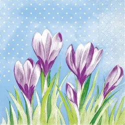 Mank Serviette Tissue Fine, 33 x 33 cm, 100 Stück - Krokusse Blumen