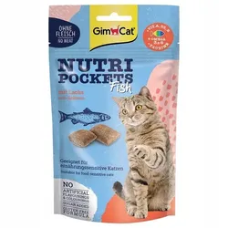 GimCat Nutri Pockets Fisch Lachs 60 g Vitamine mit Lachs für empfindliche Katzen