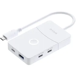 D-Link DLINK DUP-501 5-in-1-USB-C-Hub mit Wireless HDMI (USB-C, 5 Ports), Dockingstation + USB Hub, Weiss