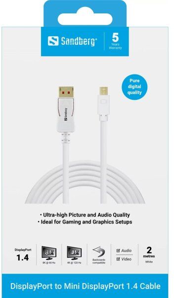 Sandberg Displayport Mini Displayport-Kabel, 2m