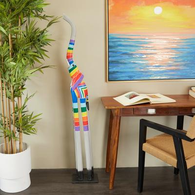 ARCILLA ELEMENTAL Vibrant Handmade Safari Animal Sculpture Collection - Wood or Metal Elephant & Giraffe for Indoor & Outdoor Decor