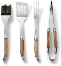 French Home Set of 4 Laguiole BBQ Tools with Storage Case