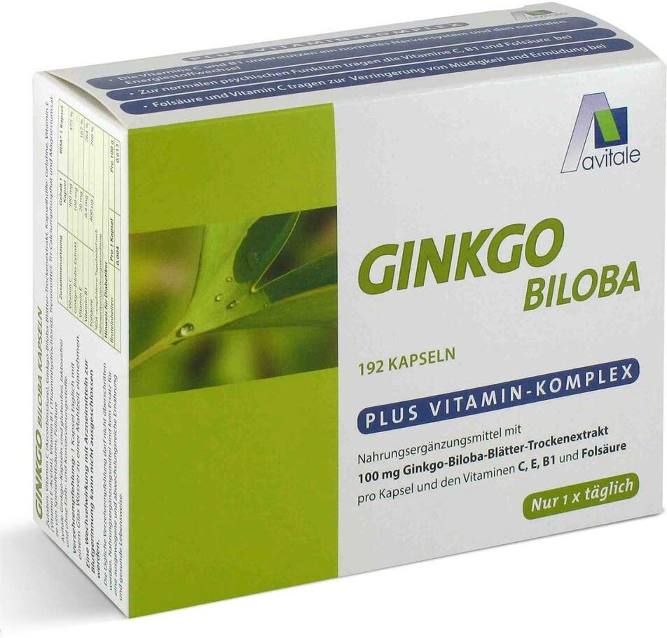 Avitale Ginkgo 100 mg + Vitamine C, E, B1 und Folsäure Kapseln