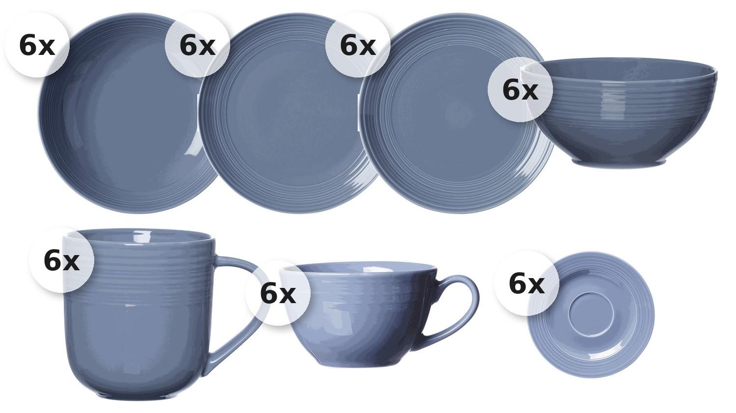 Kaffee- und Tafelservice 42 tlg. Levi blau