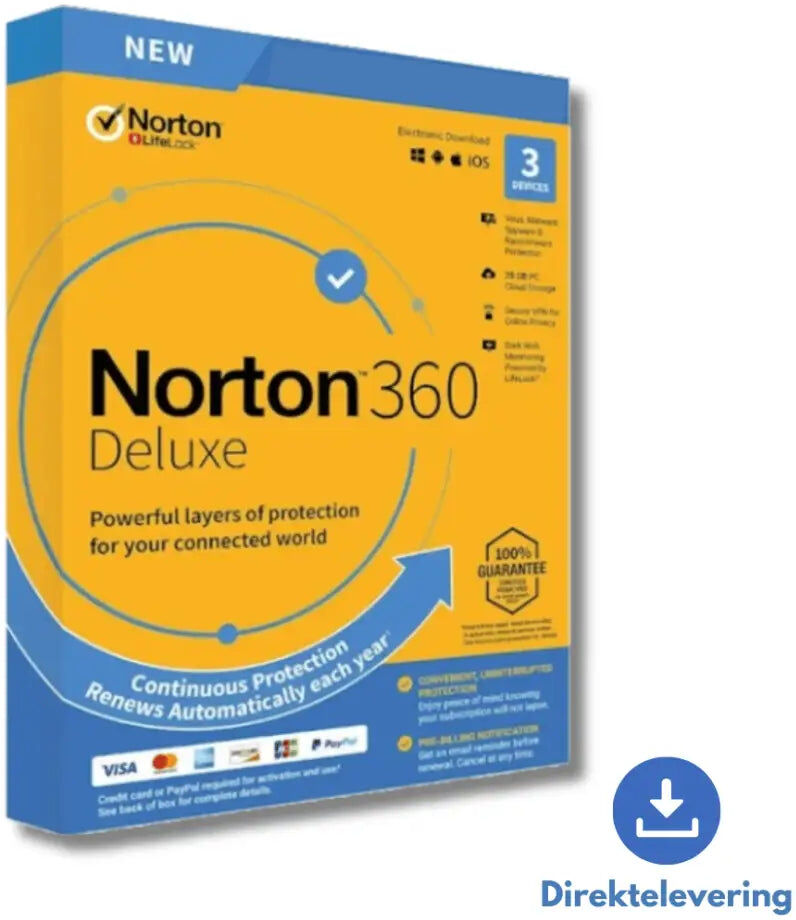 Symantec Norton 360 Deluxe Antivirus - Komplet Beskyttelse For 3 Enheder