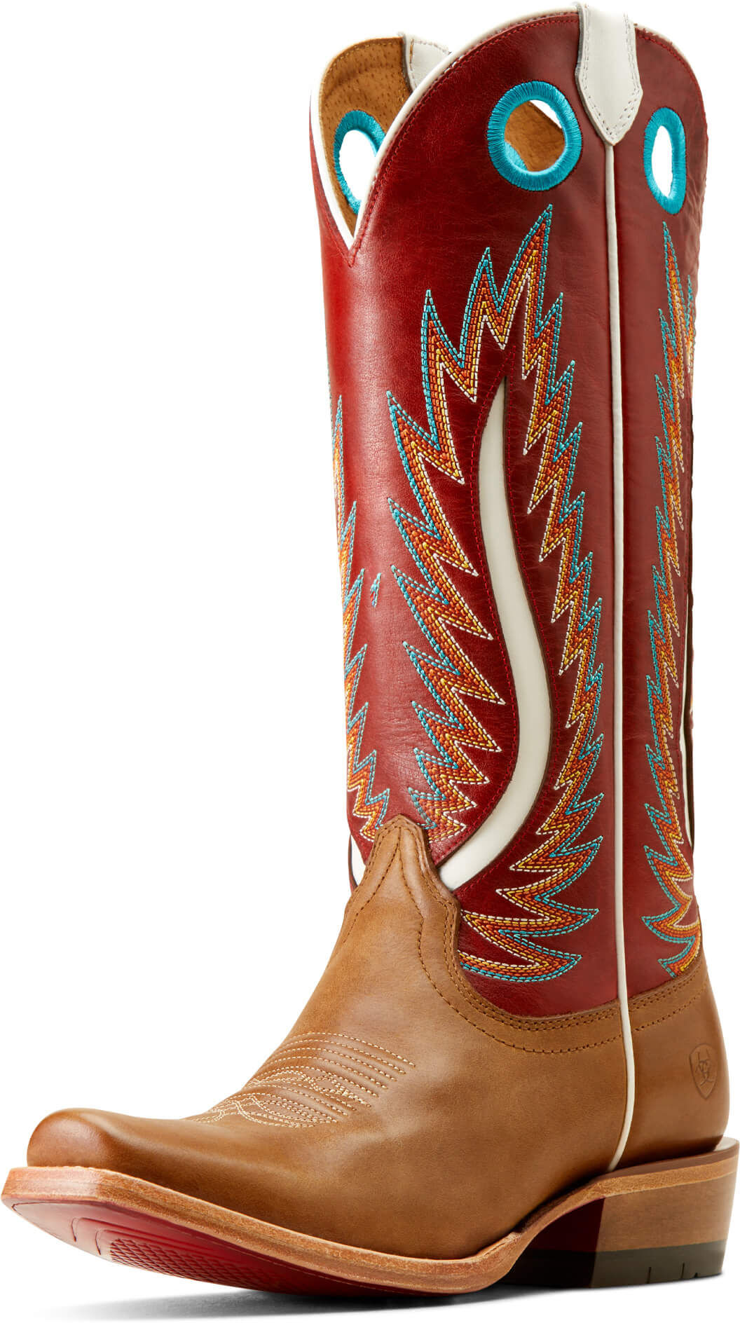 Women's Futurity Fort Worth Narrow Cutter Toe Cowgirl Boots in Dulce De Leche Bolero Red, Size: 6.5 B / Medium by Ariat