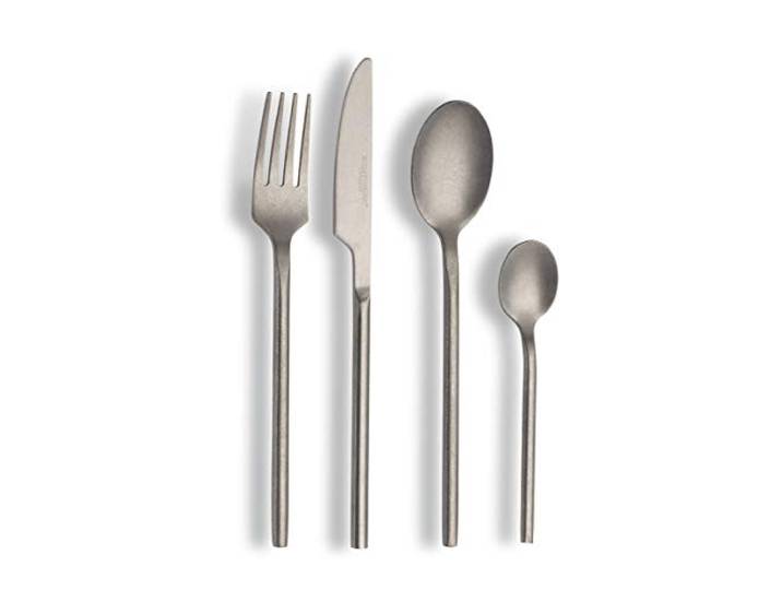 ECHTWERK Tafelbesteck Malou, Stonewashed silber, 16-teilig, Essbesteck für bis zu 4 Personen, Hochwertiger Chromnickelstahl, Edelstahl