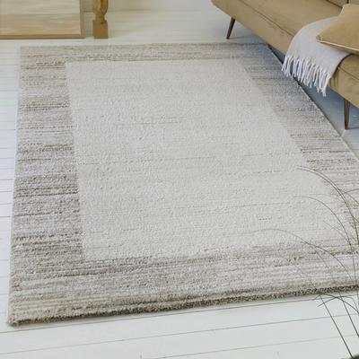 Teppich OTTO HOME "Alaric", beige, B:80cm H:18mm L:150cm, Polypropylen, Teppiche, Teppich, Kurzflor, modernes Bordüre Design, weiche Oberfläche, Wohnzimmer