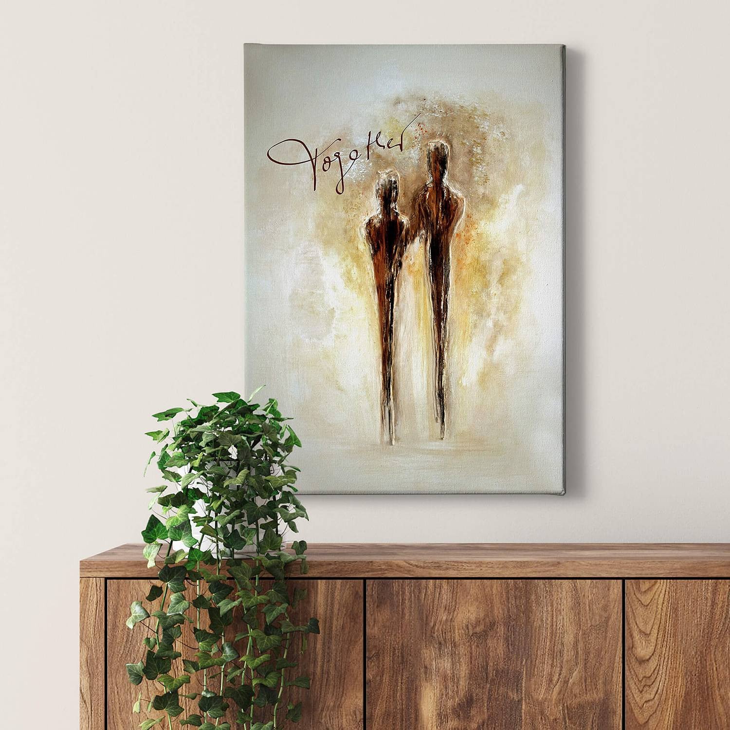 home24 Together Gold abstracte wanddecoratie goud, 50 x 70 cm