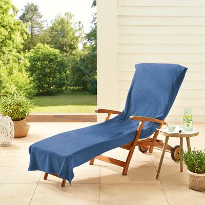 Handtuch DYCKHOFF "Stuhlauflage / Liegeauflage", blau, B:70cm L:200cm, Frottier, Frottier, Handtücher, Schonbezug mit Einschubtasche