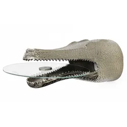 riess-ambiente Design Hängetisch WILDLIFE CROCODILE 60cm silber Metall Krokodil Beistelltisch