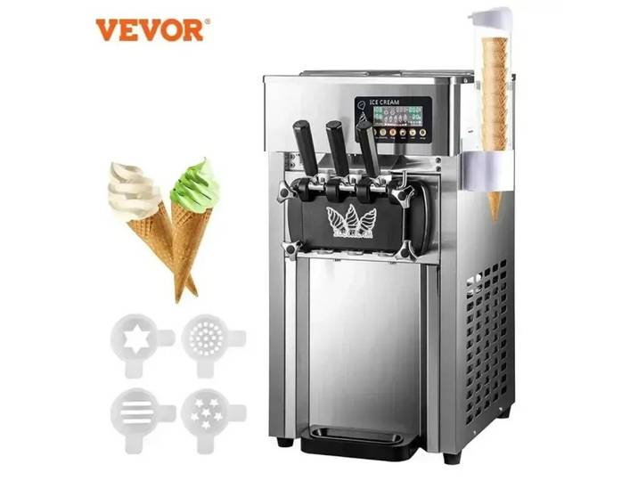 VEVOR NOUVELLE Machine à glace molle commerciale à vendre, machine à glace instantanée pour usage domestique, 220V, en acier inoxydable