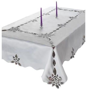 Violet Linen Betenburg Lace Pattern Tablecloth