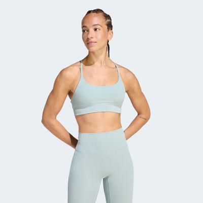 Sport-BH ADIDAS PERFORMANCE "ALL ME RIB LS", Damen, Gr. L, N-Gr, grün (wosa), Obermaterial: 86% Polyester, 14% Elasthan, BHs Sport-BH