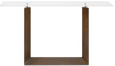 "Uttermost McElroy Modern Bronze Console Table - 9.88"" D x 54"" W x 31.88"" H"