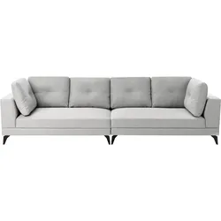 4-SITZER-SOFA Kunstleinen Grau Yuri