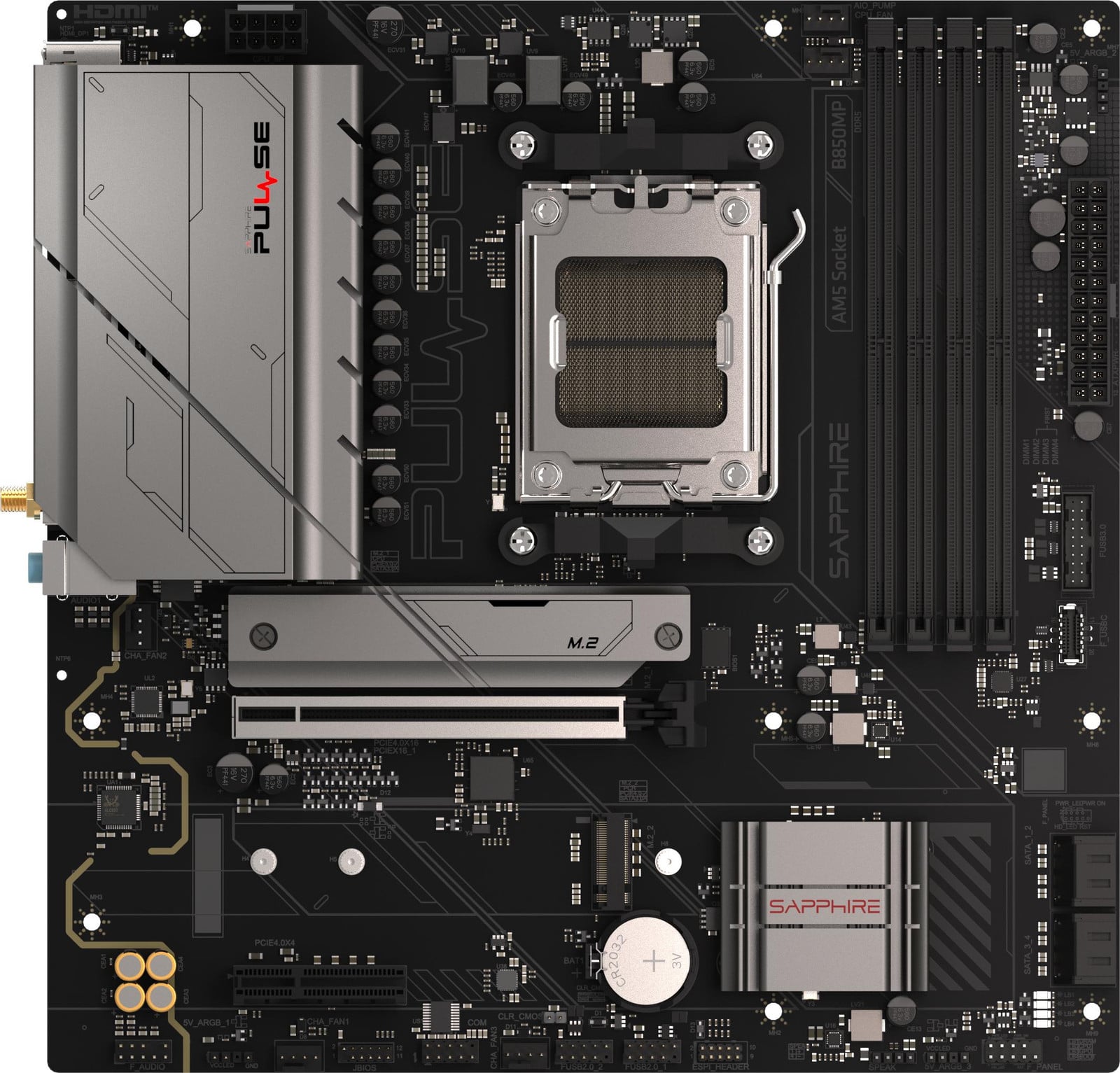 Sapphire Pulse B850M WiFi moederbord, AMD socket AM5 (Ryzen Zen4)