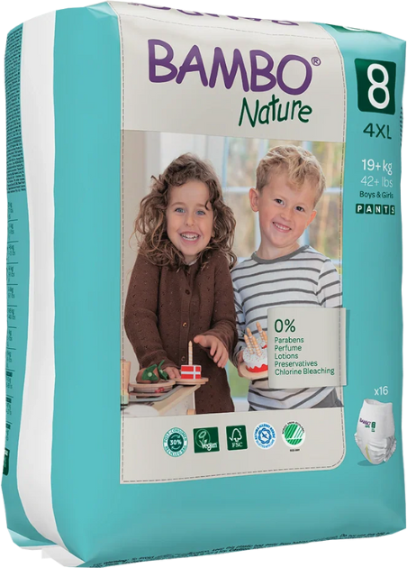 Bambo Nature 8 Fralda Cueca 16 unidades