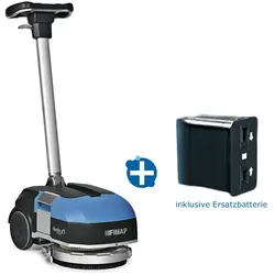 Fimap Genie XS Scheuersaugmaschine SET mit EXTRA Akku 2 Stück Lithium Batterien, Ladegerät, Scheuerbürste PPL 0.3