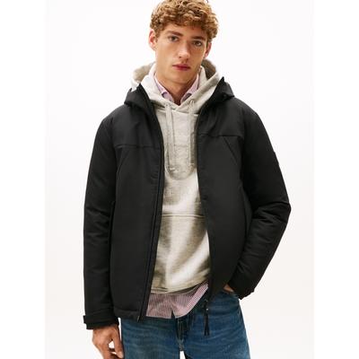 Funktionsjacke TOMMY HILFIGER "TECH HOODED SHORT PADDED JACKET", Herren, Gr. XL, schwarz, Web, Obermaterial: 100% Polyester, unifarben, regular fit normal, Rundhals, eingesetzt gerader Abschluss, Jacken Funktionsjacke, Winterjacke, Outdoorjacke...