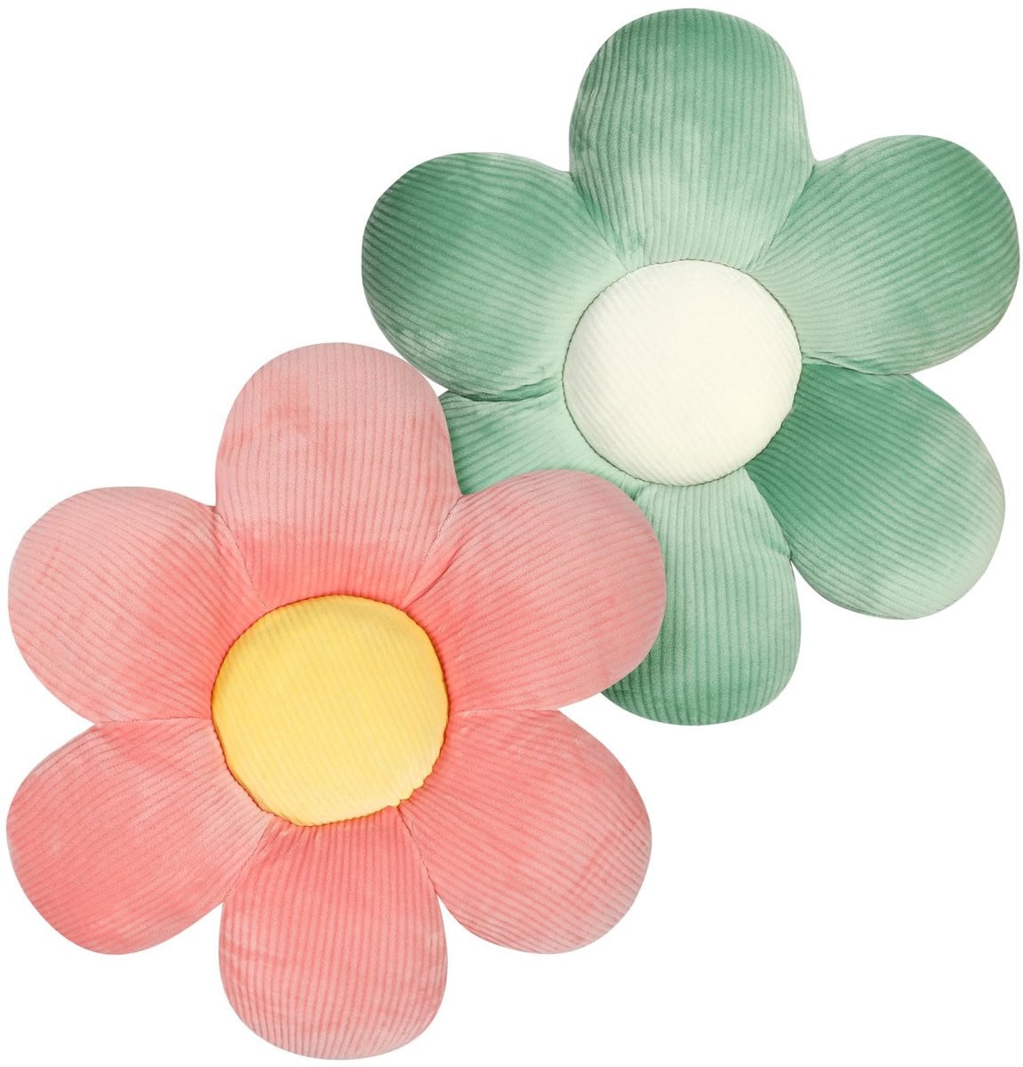 Ibenzoa Pluizige Bloemvormige Kussenset van 2 Stuks, Zachte Polyester Zitkussens voor Thuis en Auto