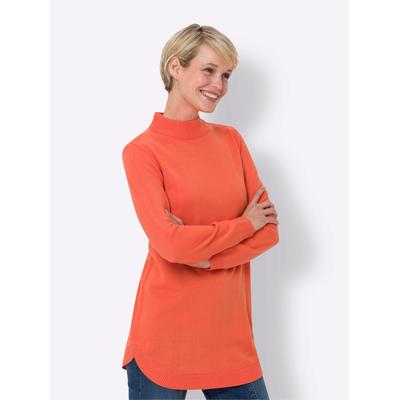 Longpullover CLASSIC BASICS "Longpullover", Damen, Gr. 52, orange, 100% Polyacryl, unifarben, Pullover Longpullover