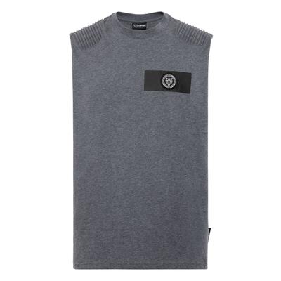 T-Shirt PLEIN SPORT "Rundhals-T-Shirt", Herren, Gr. S, grau (10, grau), Obermaterial: 100% Baumwolle, Shirts T-Shirt