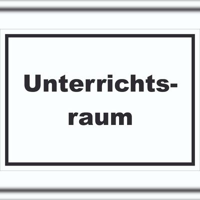 HB-Druck Unterrichtsraum Schild mit Text Schule Schulung waagerecht A1 (594x841mm)