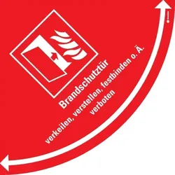 Aufkleber I Sicherheitsbodenmarkierung Brandschutztür, R9, 1000x1000mm, DGUV F007, ISO 7010