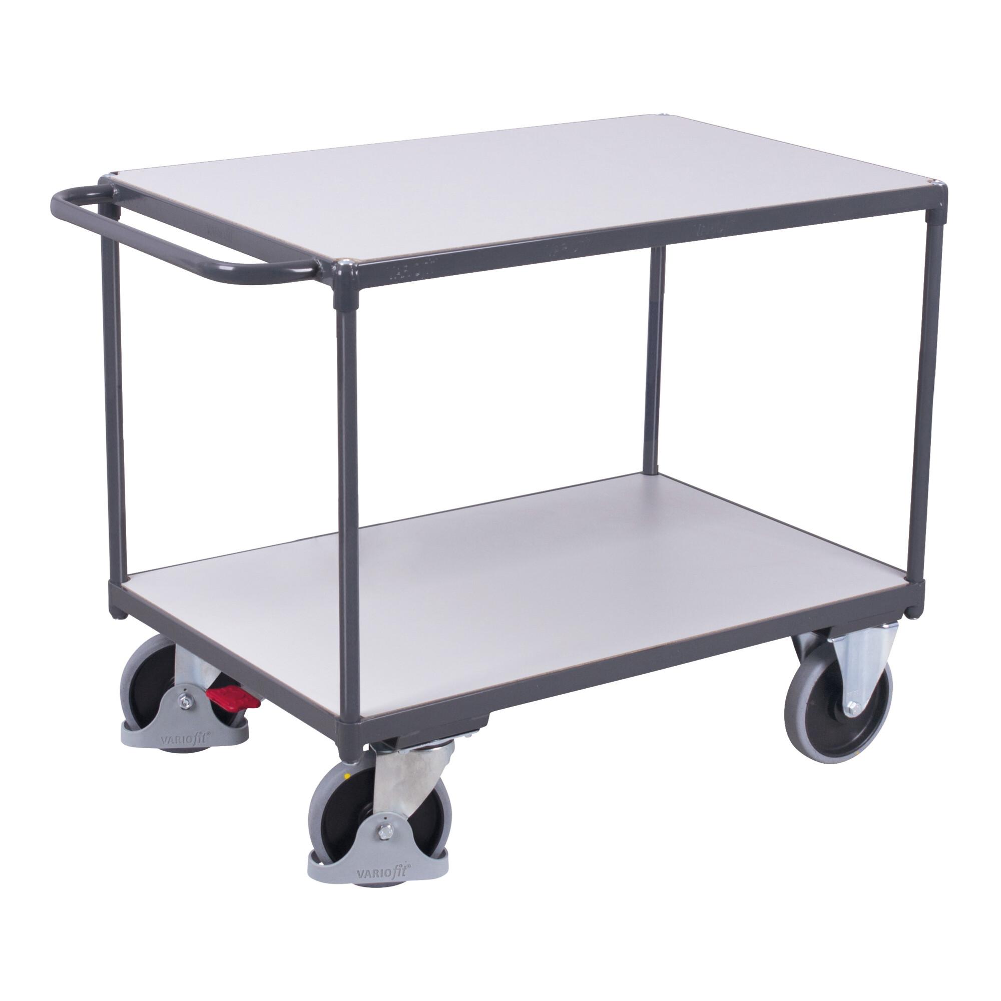 VARIOfit Schwerer ESD Tischwagen mit 2 Ladeflächen 1.000 x 600 mm (sw-600.562)