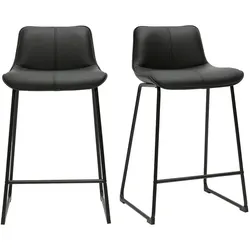 Schwarze Barhocker aus Metall H65 cm (2er-Set) BOOST