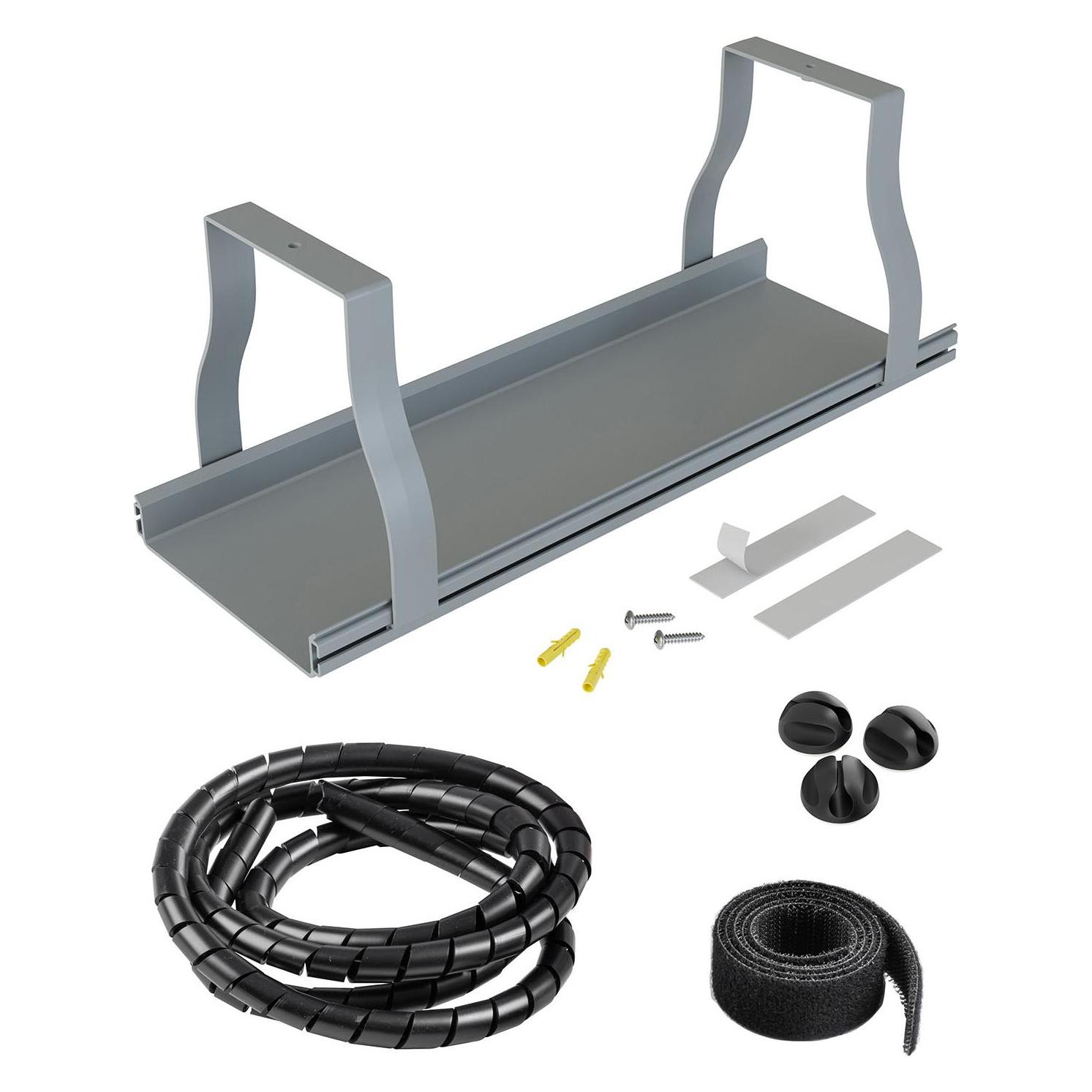D Line D-Line Schreibtisch-Kabel-Organizer-Set, Grau (Kabelspiralschlauch, 200 cm) (58530540)