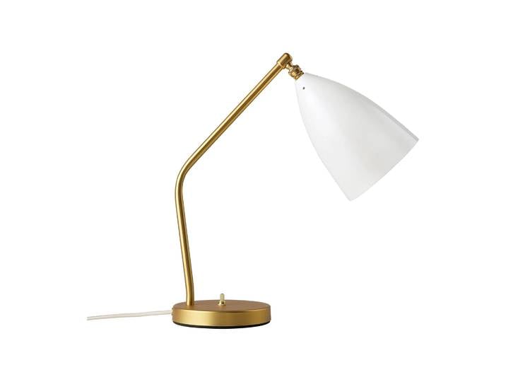 GUBI Lampe de table Gräshoppa brillante Blanc d albâtre-laiton'