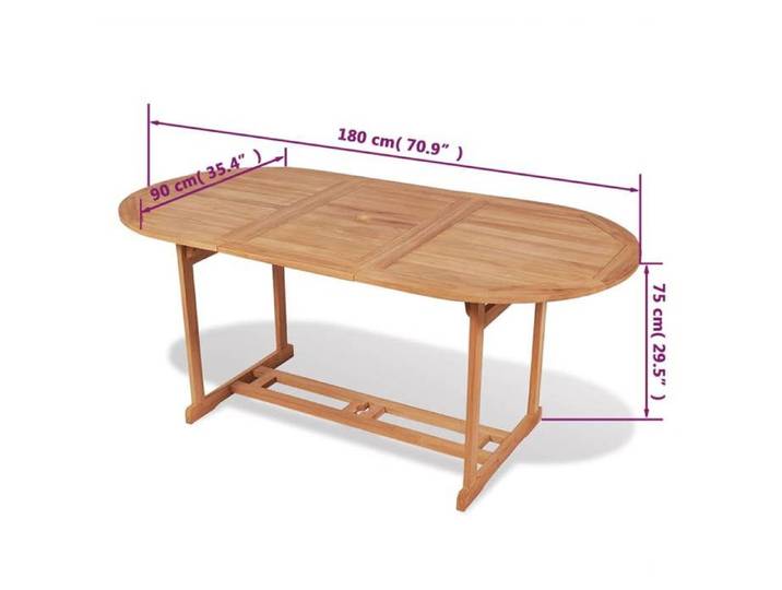 Elégant Table repas de jardin Brun - Table de jardin 180x90x75cm - bois de teck solide PRO7498799873129