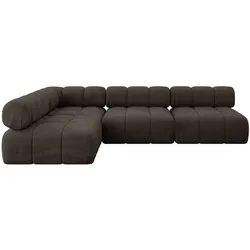 ECKSOFA modulares Sofa Samaro-L2 - 285x190x70 cm Braun Velours