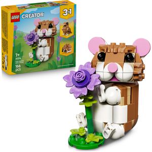 LEGO Creator 3in1 31376 Niedlicher Hamster mit Blume, ab 7 Jahre, 166 Teile