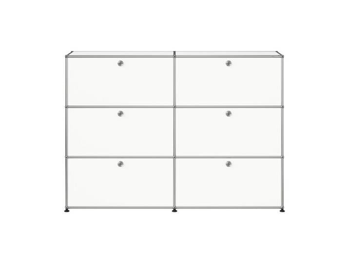 USM Haller Highboard 2-fach breit 6 Klapptüren reinweiß ohne Schloss 153x109x38 cm